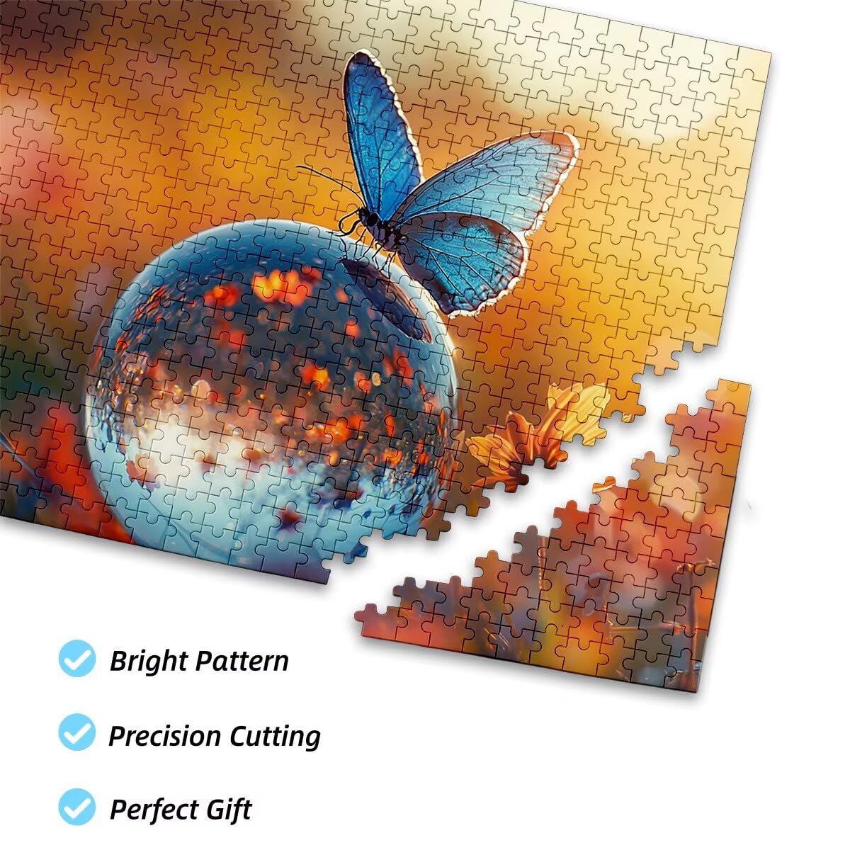 Puzzle dla dorosłych, 1000 puzzli motylkowych, 1000 sztuk, dla dorosłych, drewniane kwiaty, klasyczna, edukacyjna, wymagająca gra dla całej rodziny, dekompresja, prezenty dekoracyjne, 75 x 50 cm, G-65