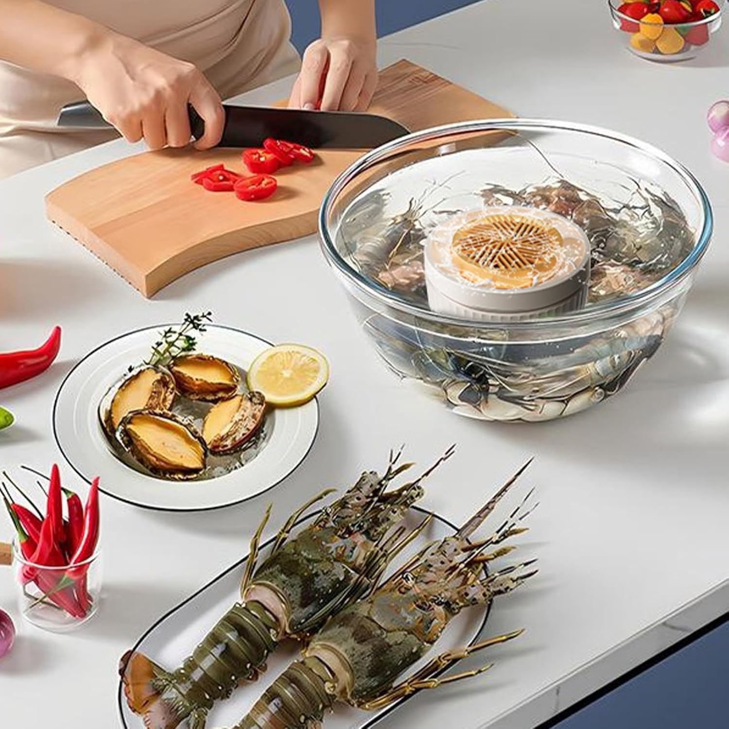 Fruit and Vegetable Washing Machine, Rotatable Cleaning Device, 2400mAh, USB Wireless Fruit Cleaner, Salad and Veggie Washing Tool, Produce Hygiene Appliance, for Lettuce Berry Potato