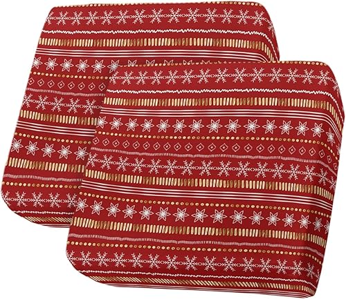 Fundas de cojín para sofá de Navidad rojas, funda elástica para sofá con parte inferior elástica, fundas de sofá blancas con diseño geométrico