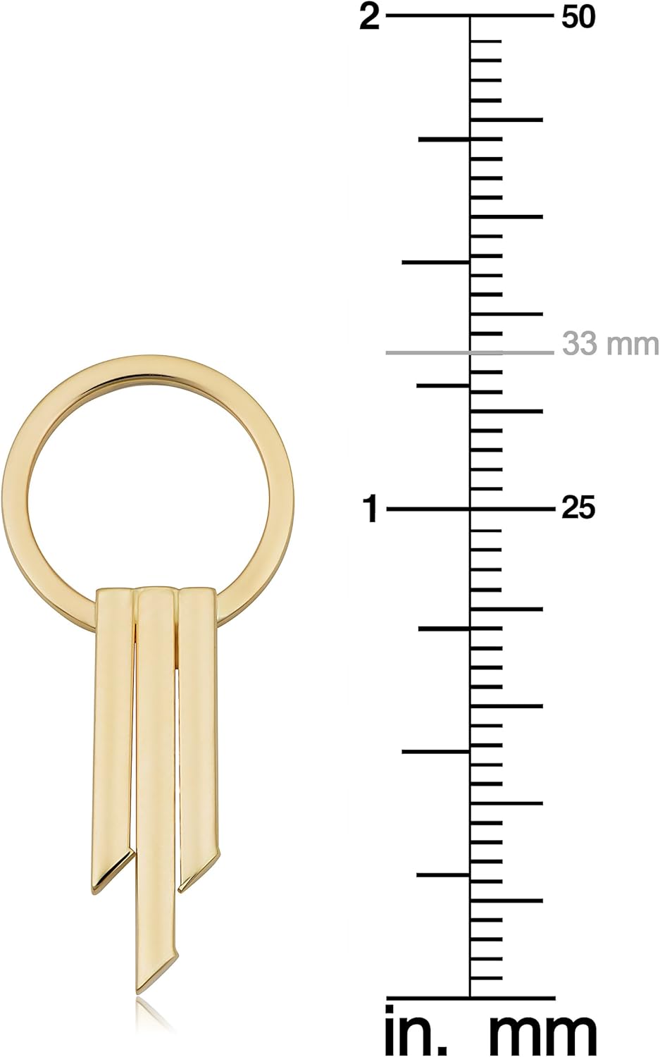 Kooljewelry 14k Yellow Gold Triple Bar and Circle Earrings - Image 4