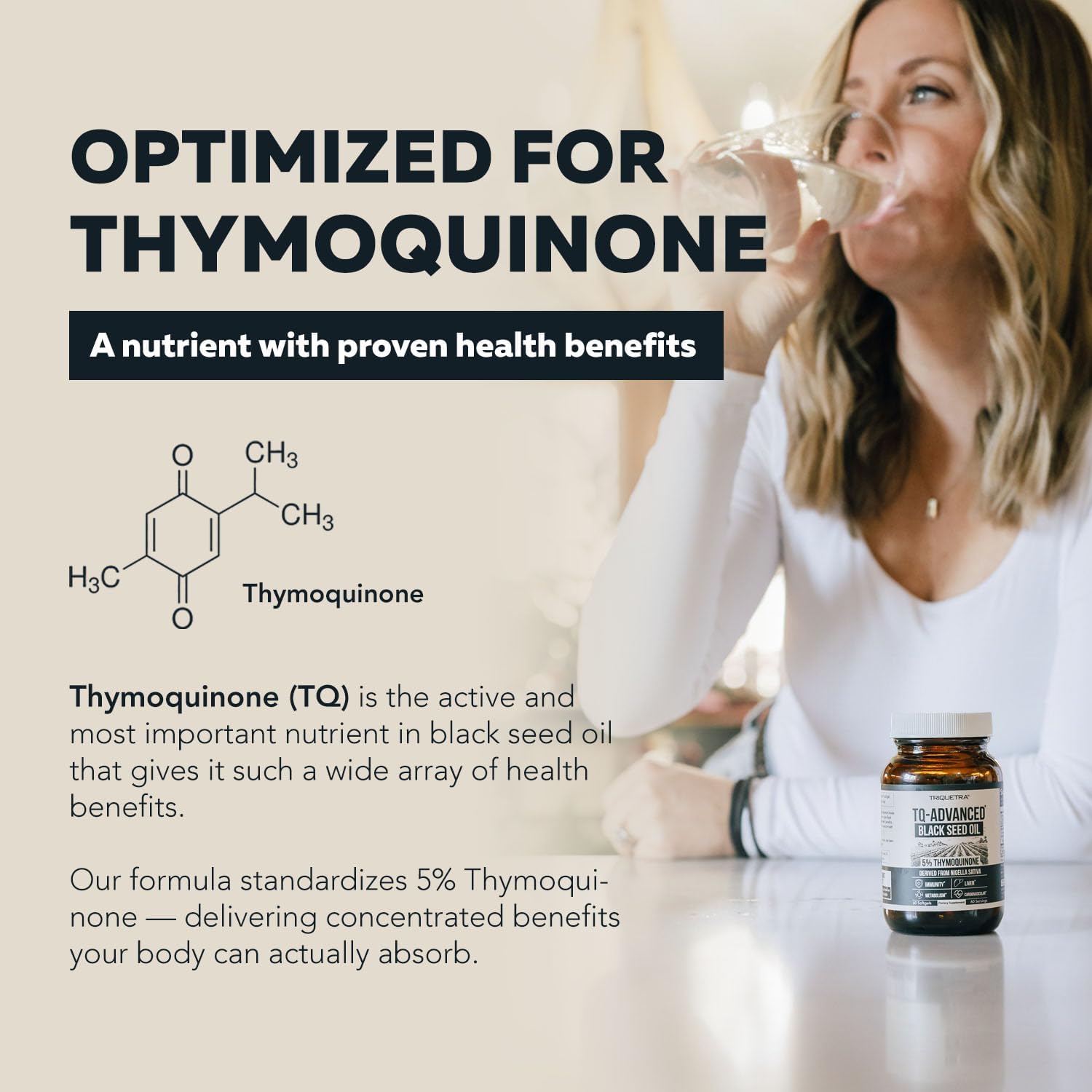 Black Seed Oil Softgels | 5% Thymoquinone - TQ-Advanced® | High Potency - 500 mg per Capsule - 15:1 Concentrate from Nigella Sativa Extract, Raw Form, Vegan Formula, Glass Bottle (60 Softgels) - Image 5