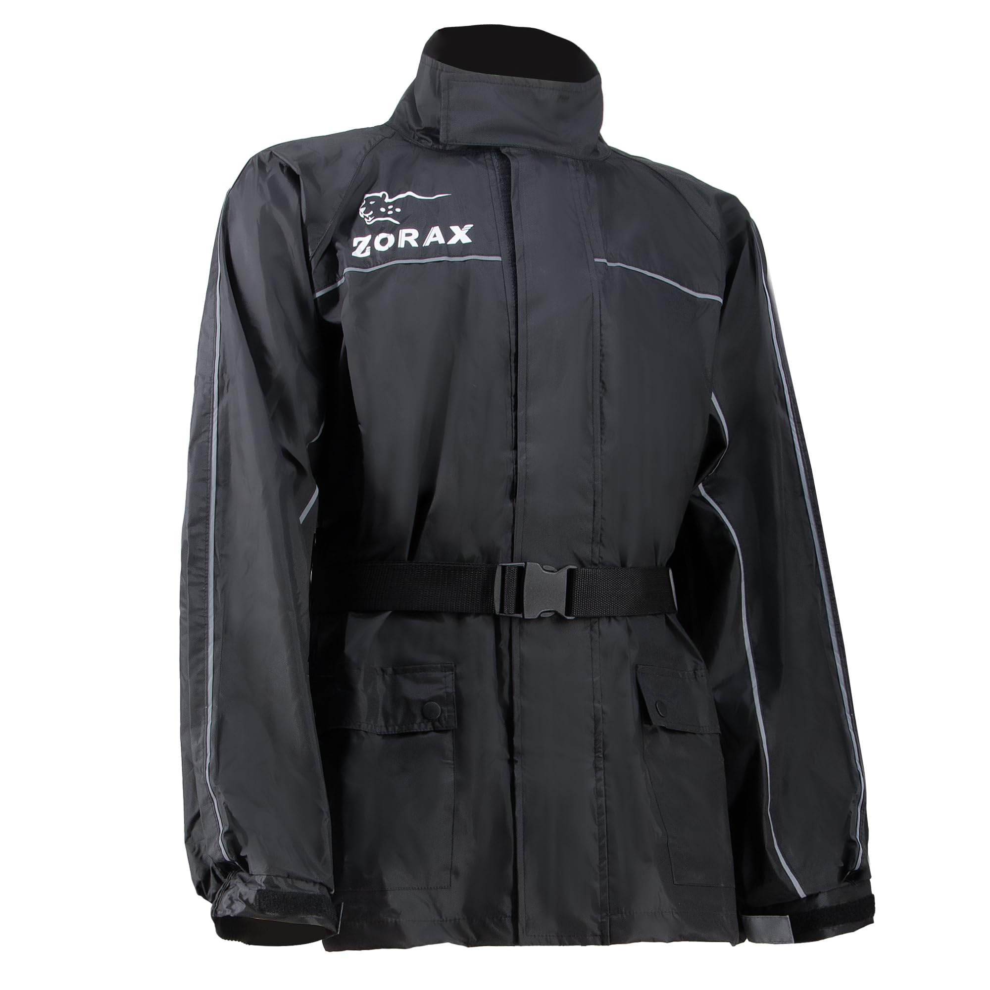 Zorax Veste de pluie imperméable pour homme et femme avec bandes réfléchissantes et sac de transport
