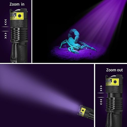 Miniatura 2 de EOWCO Linterna UV de 395 nm, mini detector de luz negra ultravioleta para orina seca de perro, manchas de mascotas, linterna de luz negra LED