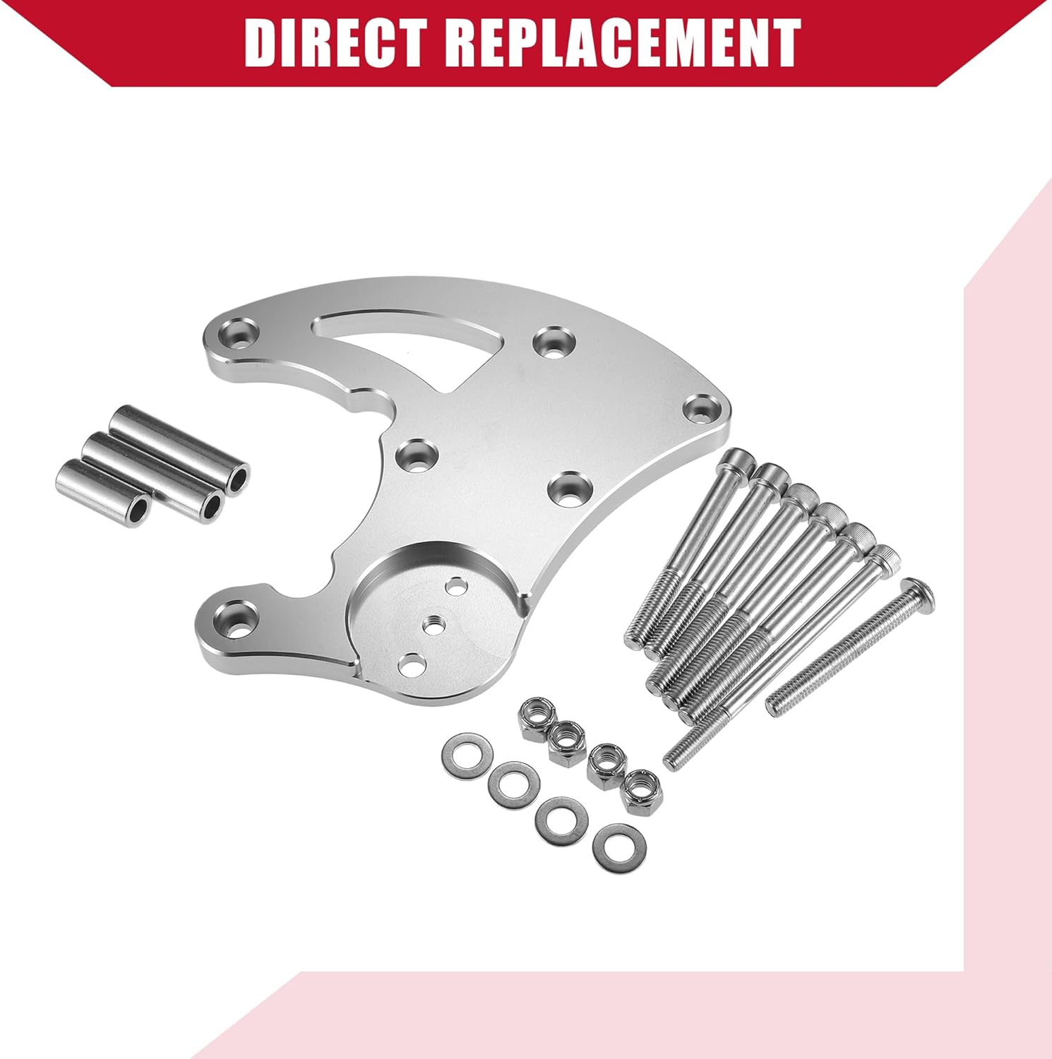 A/C Bracket for GM R4 Compressor 1988-1995/ Front/Truck A/C Compressor for R4 LS/Aluminum / 1 Set Silver Tone