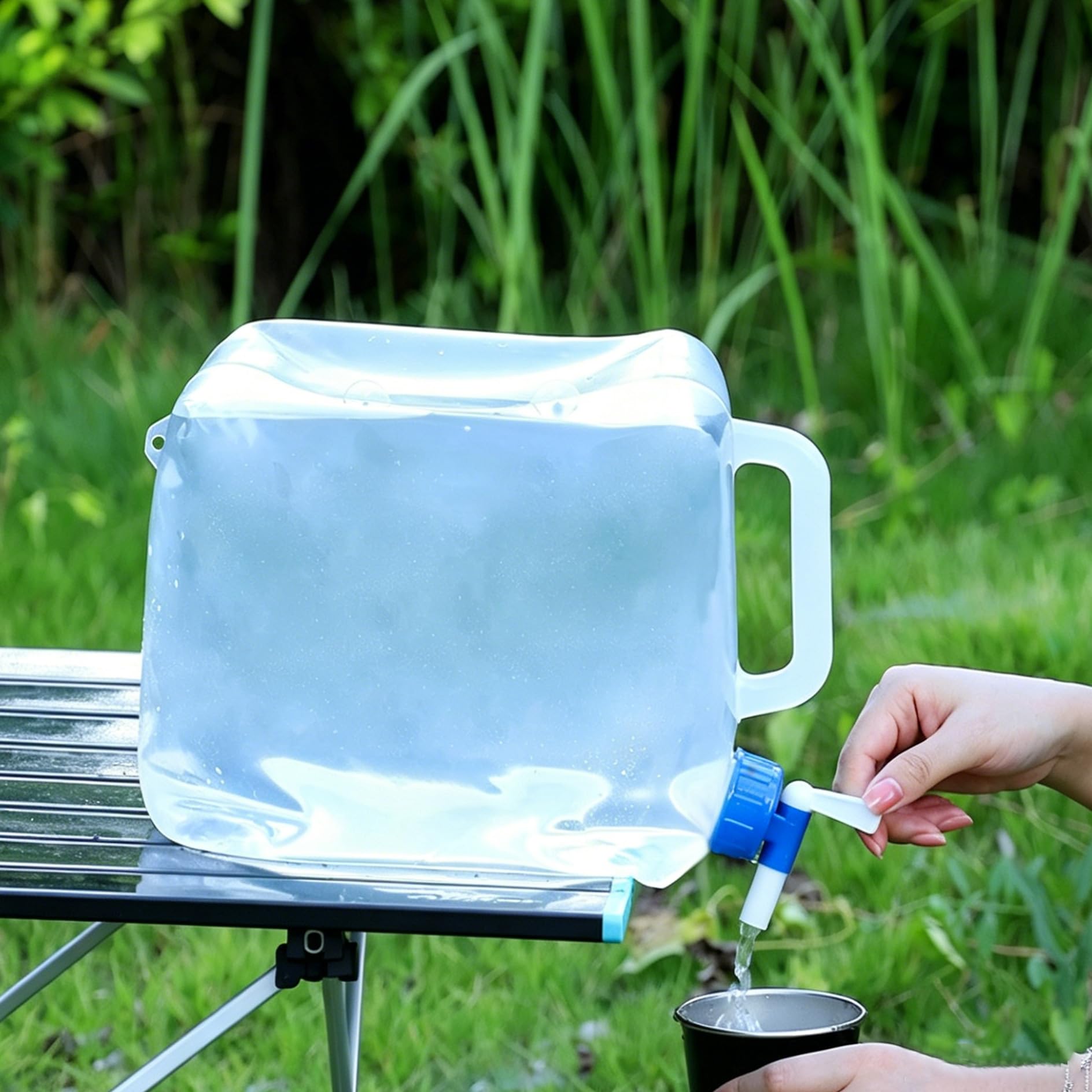 TBIBINWP Water Container, 5L/10L/15L/20L Portable Collapsible Water Carrier with Spigot, Large Capacity, BPA Free & Foldable Water Bucket, Perfect for Hiking Camping BBQ Picnic Outdoor Use (15L)