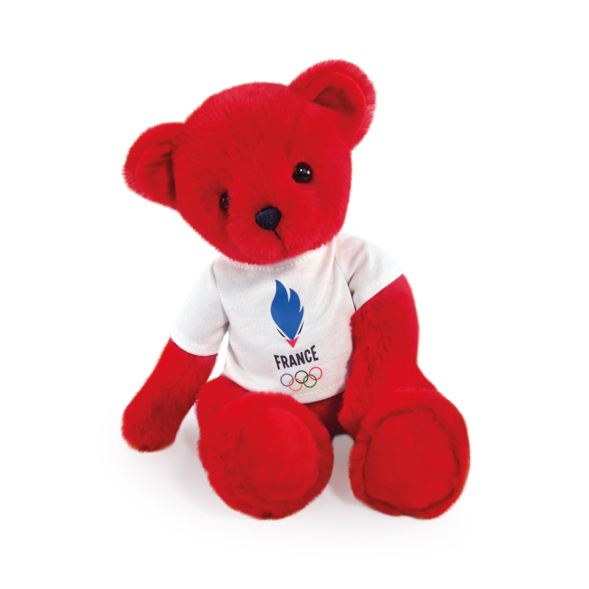 Doudou et Compagnie Ours Officiels Jeux Olympiques Paris 2024 Equipe France Rouge 30 cm