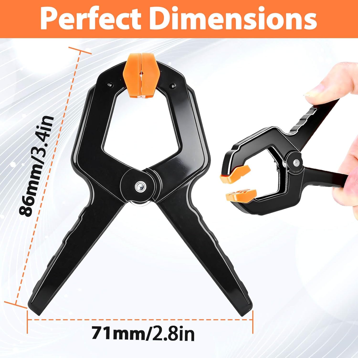 18Pack Spring Clamps, Heavy Duty Clips with Jaw Pads for Woodworking, Balloon Arch Backdrop Stand Clips, 3.5inch Plastic Small Spring Clamps for Photography Backdrops Holder, Crafts, Fabric Backdrop