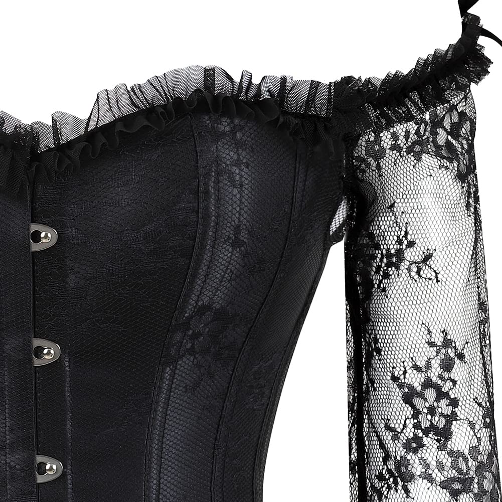 Bustino Corsetto Gotico Corpetto in Donna Maniche Lunghe