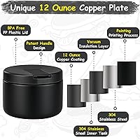 Vista 5 de Tarro de comida aislado al vacío de 12 onzas con tapa de hebilla, termo de sopa de boca ancha para comida caliente para niños, contenedor