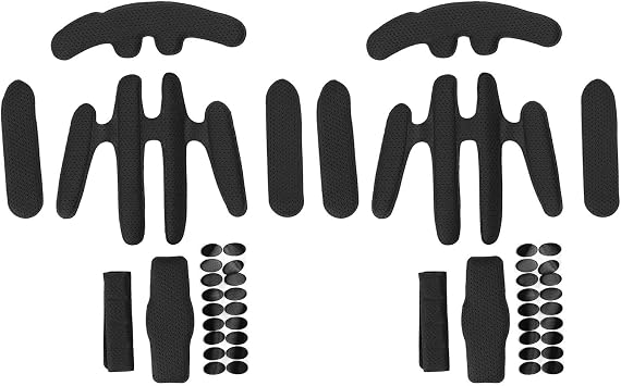 Cycling Helmet Sponge Pads Kit, 2 Sets Helmets Padding Kit Hot Pressing Sponge with Hook and Loop, Cycle Helmet Lining for Electric Cycle Riding Motorcycle Cycling