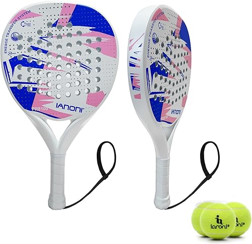 Pala de pádel Superficie de Fibra de Carbono con núcleo de espuma EVA Memory Flex Pala de pádel ligera