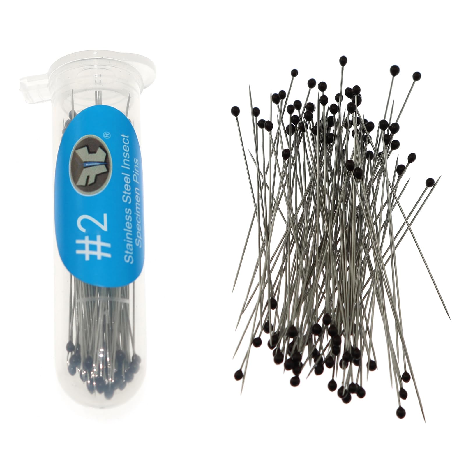 Lind Kitchen 100 Pieces/Can 40mm 2# Stainless Steel Pins for Entomology, Dissection and Butterfly Collections