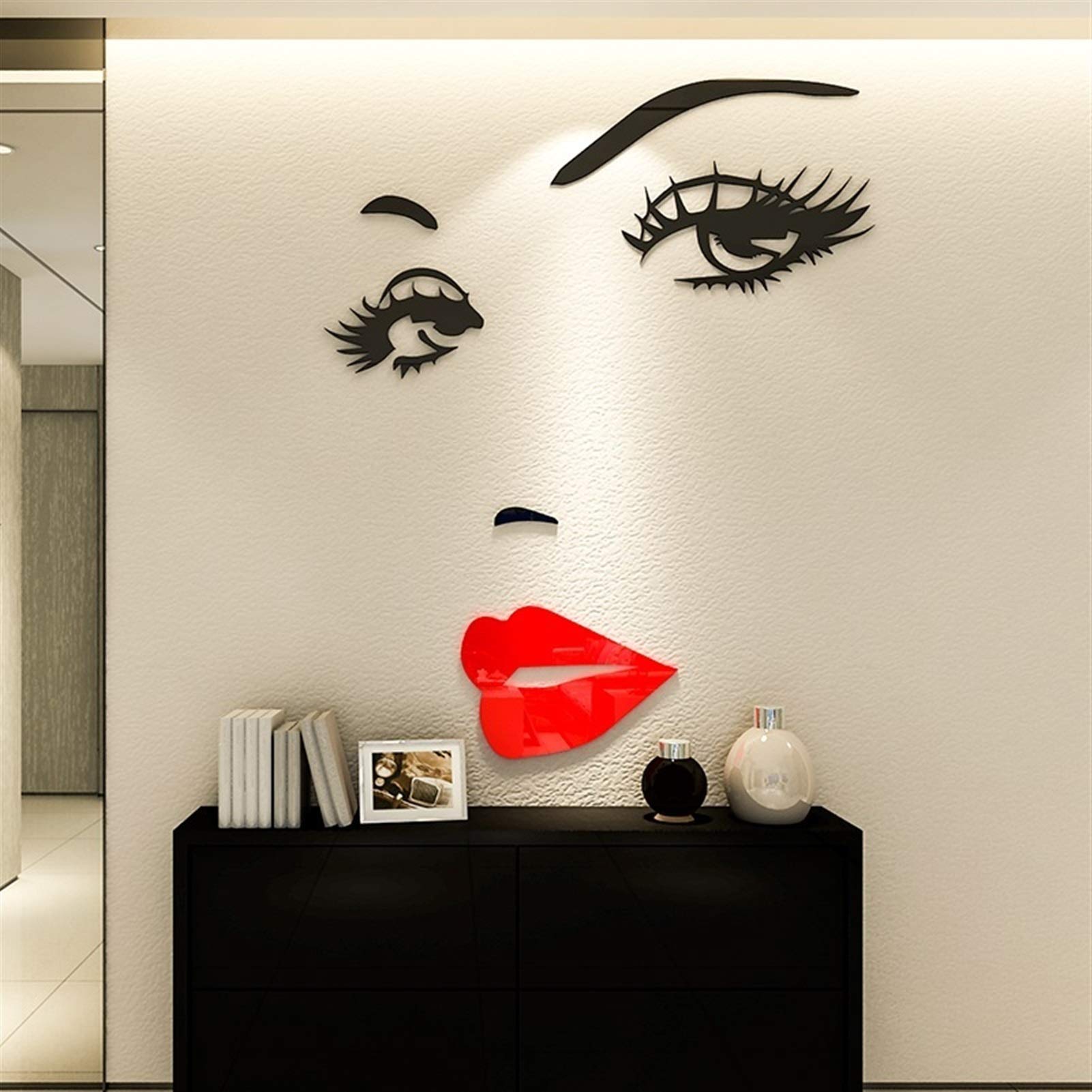 Dame Acryl Wandaufkleber für Garderobe Dekorative 3D Wandaufkleber für Bar Home Schlafzimmer Kreative Fototapete Abziehbilder, Size : XL About 1.2x0.9