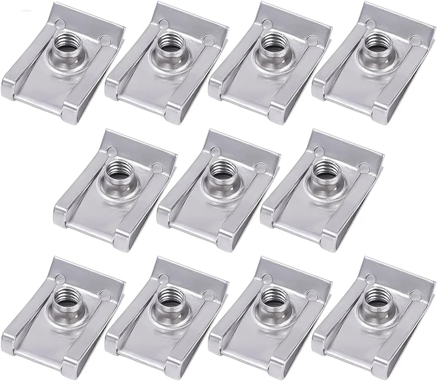 Stainless Steel U Type Clips Plate Leaf Spring Nut M6 M5 M4 Chimney Nuts Lug Speed Clip for Car Motorcycle Scooter ATVs(20Tybe D)