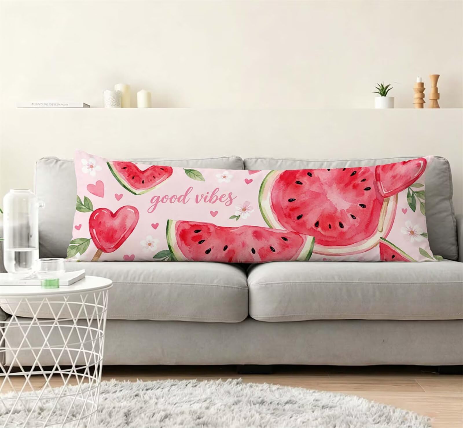 Pink-35 Seitenschläferkissen bezug 55 x 160 cm Schwangerschaftskissen Samt | Frucht-5 Langes Kissenbezug mit Unsichtbarer Reißverschluss XXL Kissenbezug Komfortkissen für Bett Sofa Deko j-161