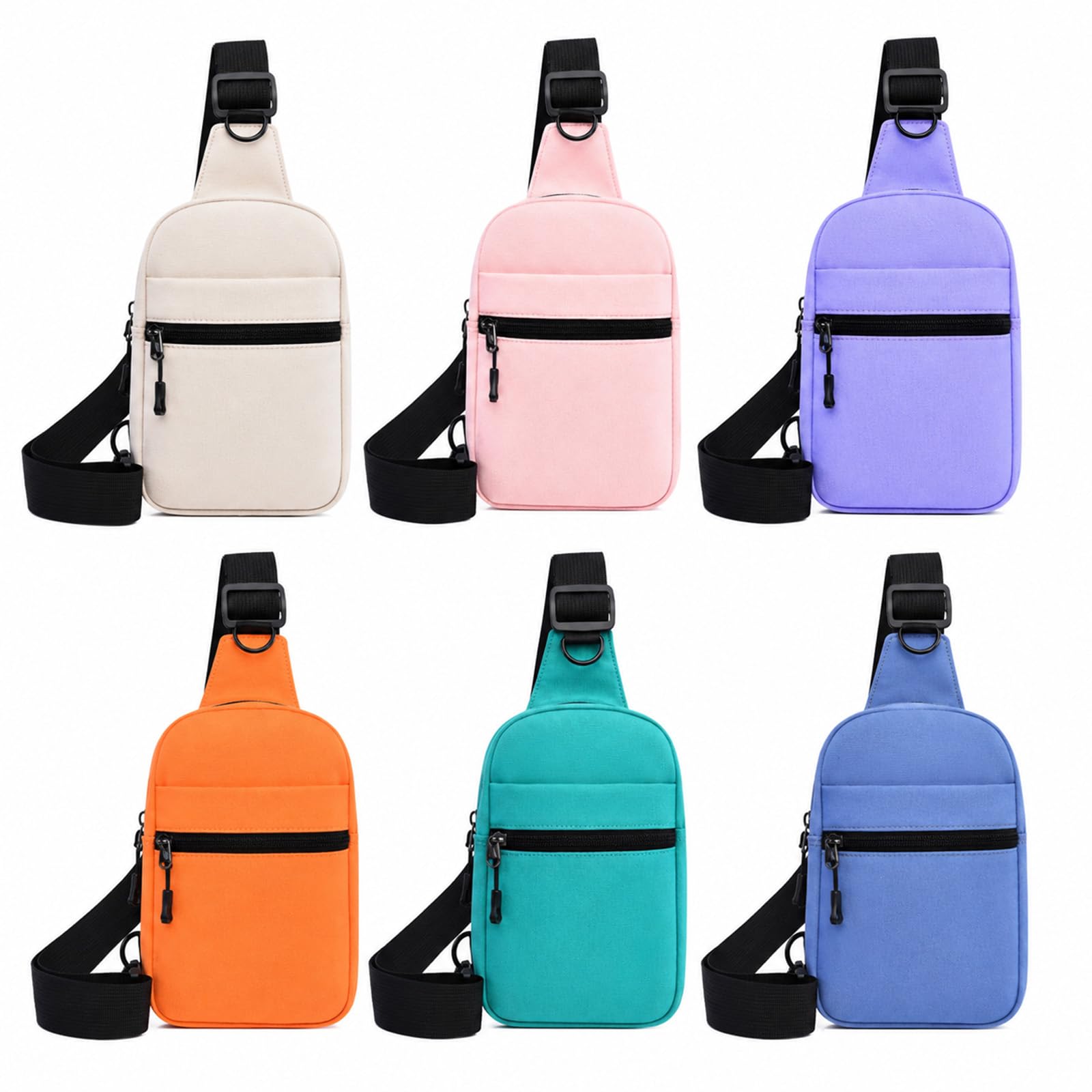 6 Pack Mini Sling Bags Bulk for Women Men, Multicolor Small Crossbody Chest Bags, Lightwe…