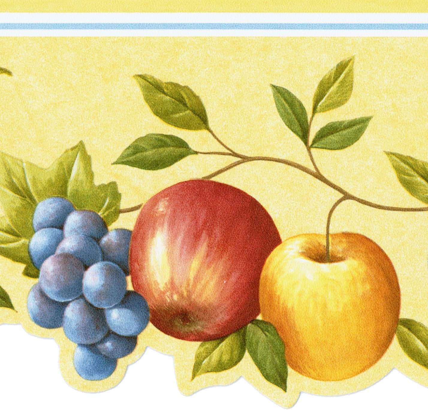CONCORD WALLCOVERINGS ™ Wallpaper Border Fruits Pattern Pears Apples
