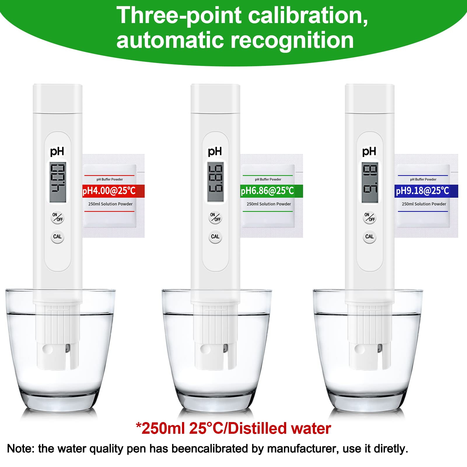 Misuratore pH TDS Combo, pH TDS Temperature 3 IN 1 Tester di qualità acqua con 0,01 pH, ± 2% Alta precisione Ideale test di purezza dell'acqua per acqua potabile, piscina, acquari, idroponica
