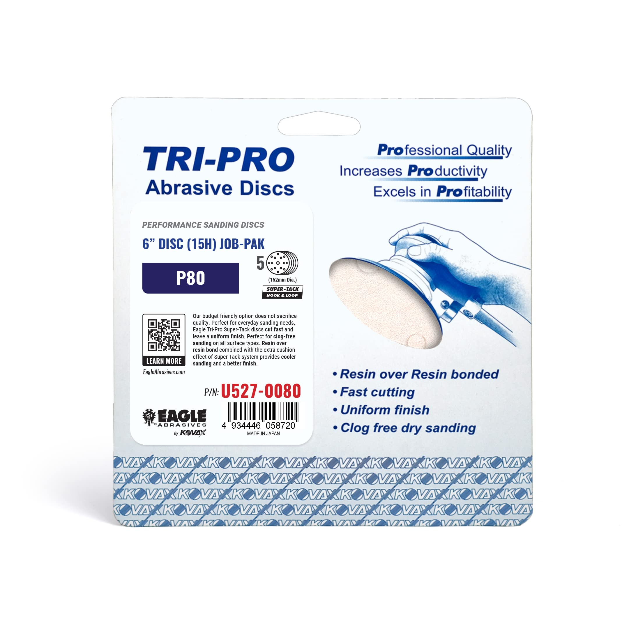 Eagle Yellow-Film Super-Tack Sanding Discs - 6 Inch 2000 Grit Hook & Loop For Topcoat Finishing