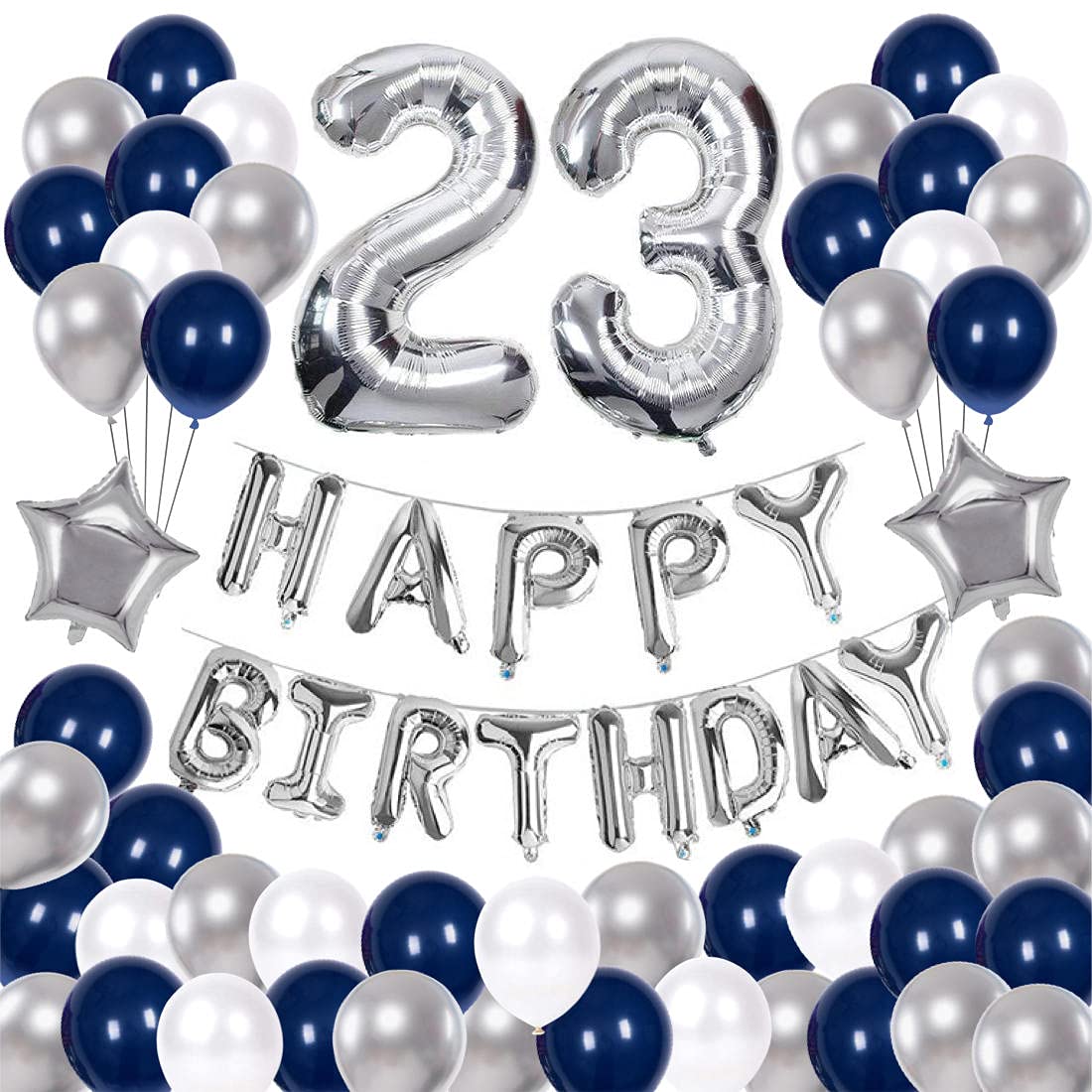 Amazon | 68枚 23歳 誕生日 飾り付け セット 数字バルーン 組み合わせ
