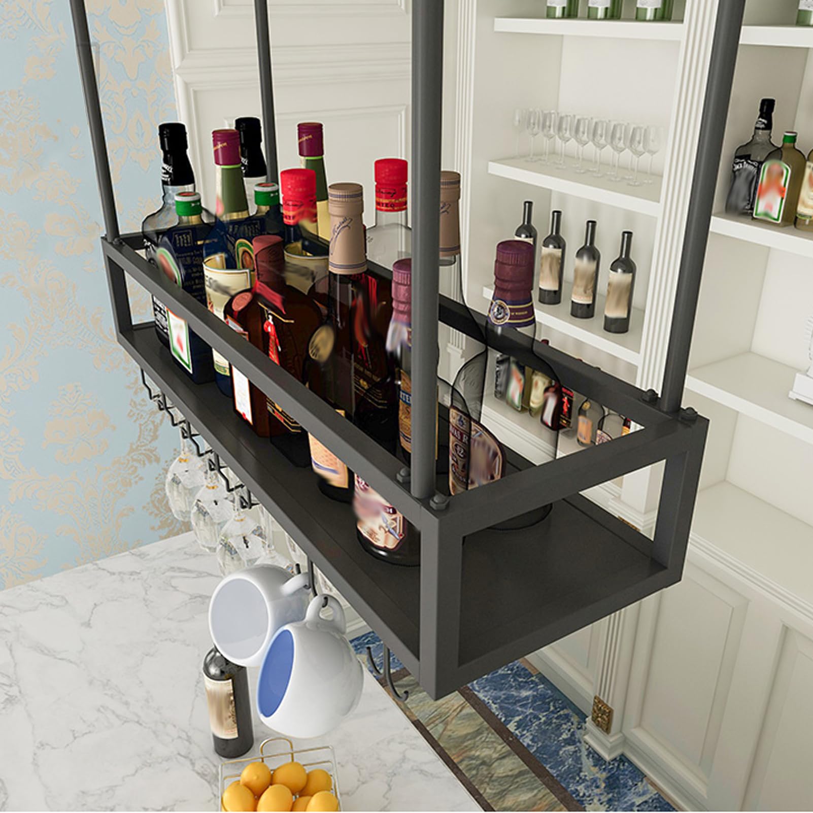 Porte-vin en mur industriel pour salon et cuisine moderne de style loft