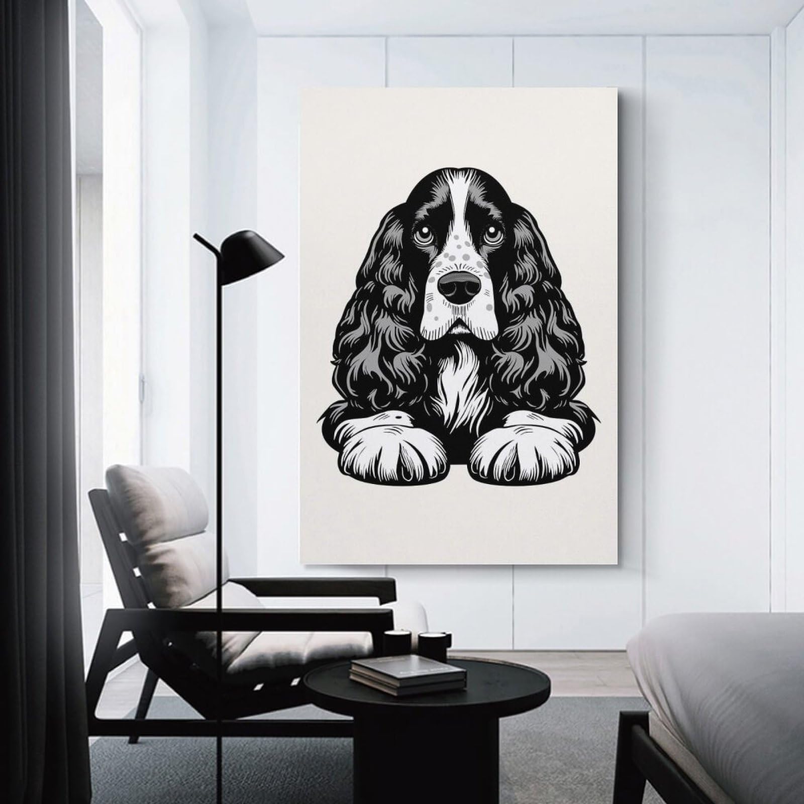 Junmoney Canvas Art Print English Cocker Spaniel(2), 24x36inch(60x90cm), for Small Homes, Bedrooms Or Open Spaces, A Simple Refresh for Blank Walls