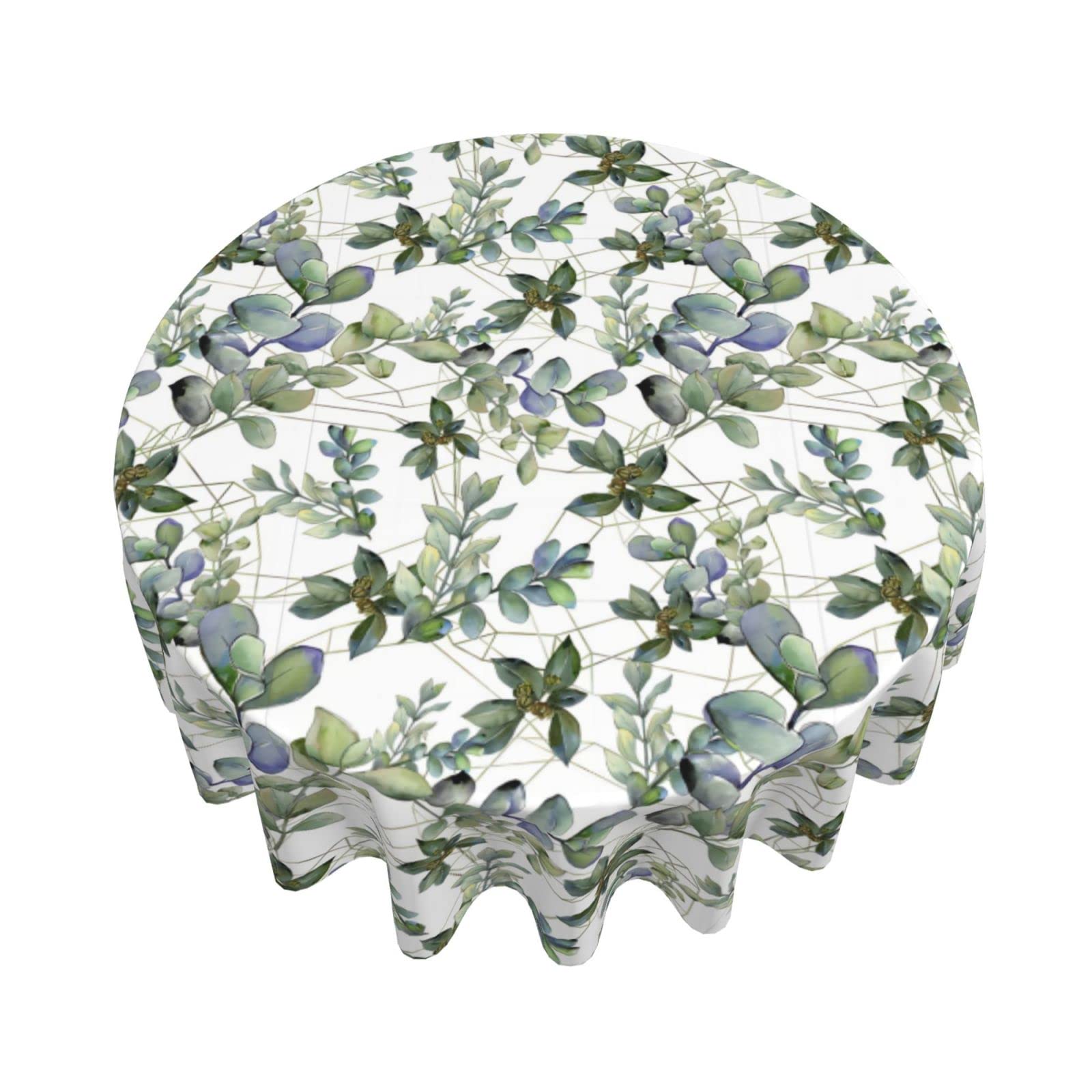 AUNEVN Tovaglia Rotonda in Tessuto Decorativo Lavabile in Poliestere Impermeabile per Uso Esterno Ed Interno/Yellow/Diameter 260Cm