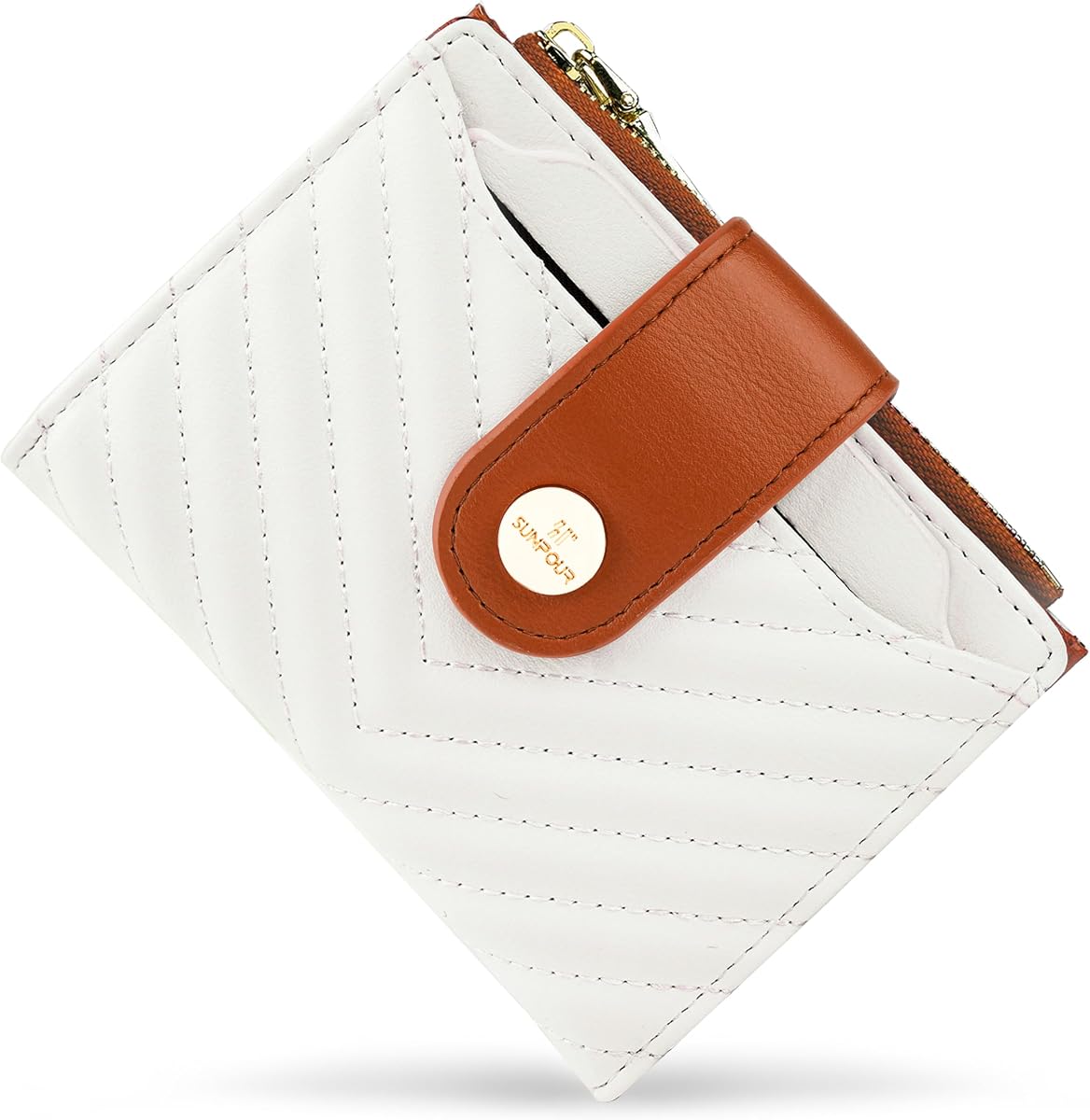 Small Womens RFID Bifold Wallet,Compact Leather Card Holder | 12 Card Slots,3 ID Windows,Removable Sleeve,Zipper Coin Pocket,Bill Pocket,Travel & Crossbody Bag Friendly