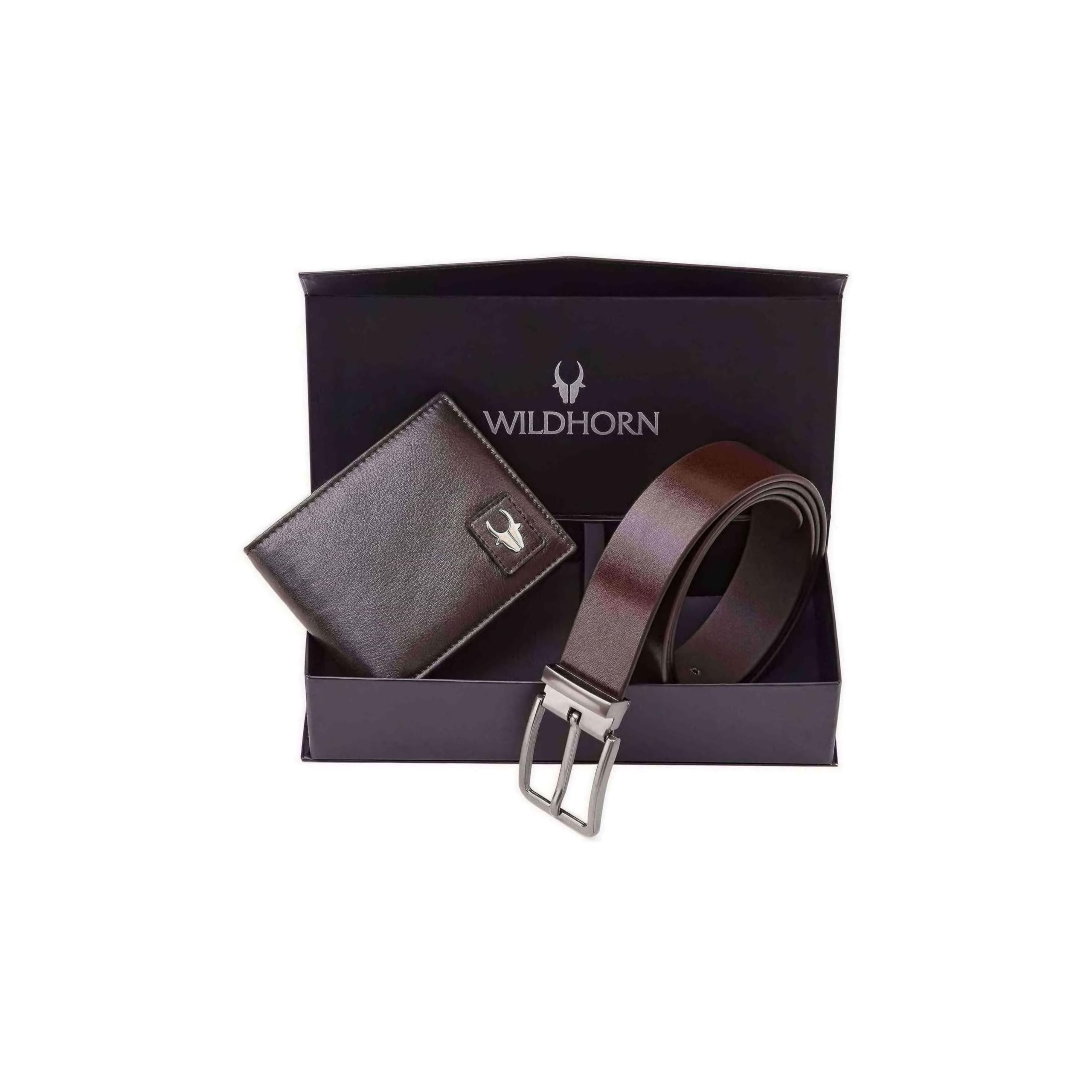 WildHorn Gift Hamper For Men I Rfid Protected Leather Wallet & Belt Combo Gift Set I Gift For Friend, Boyfriend,Husband,Father, Son Etc, Brown