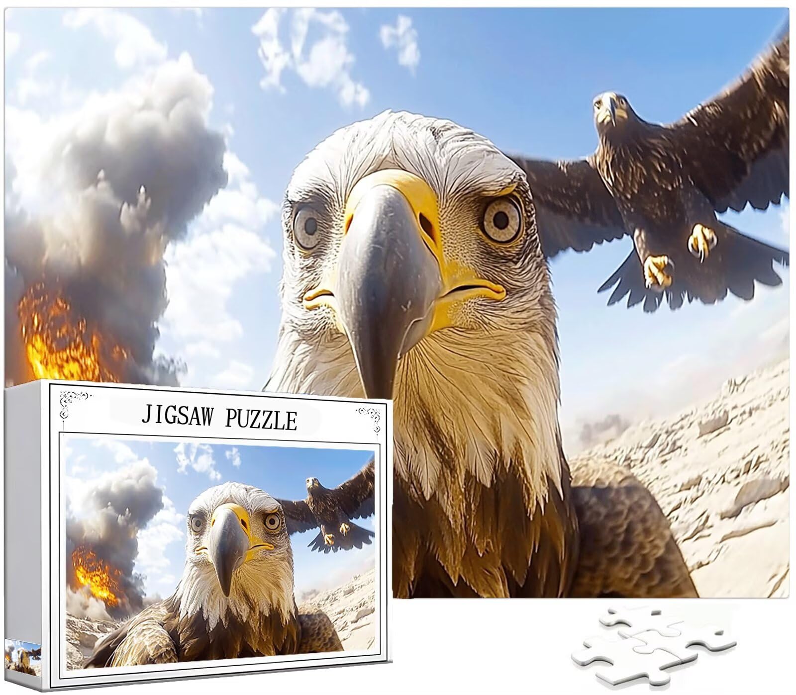 Aquila Puzzle 2000 Pezzi Grandi Dimensioni per Adulti, Puzzle Animale Motivo Progettazione con Compact Box e Poster Incluso per Home Room Wall Decor, Regalo Donna Men, Legna Jigsaw 100x70cm, Model455