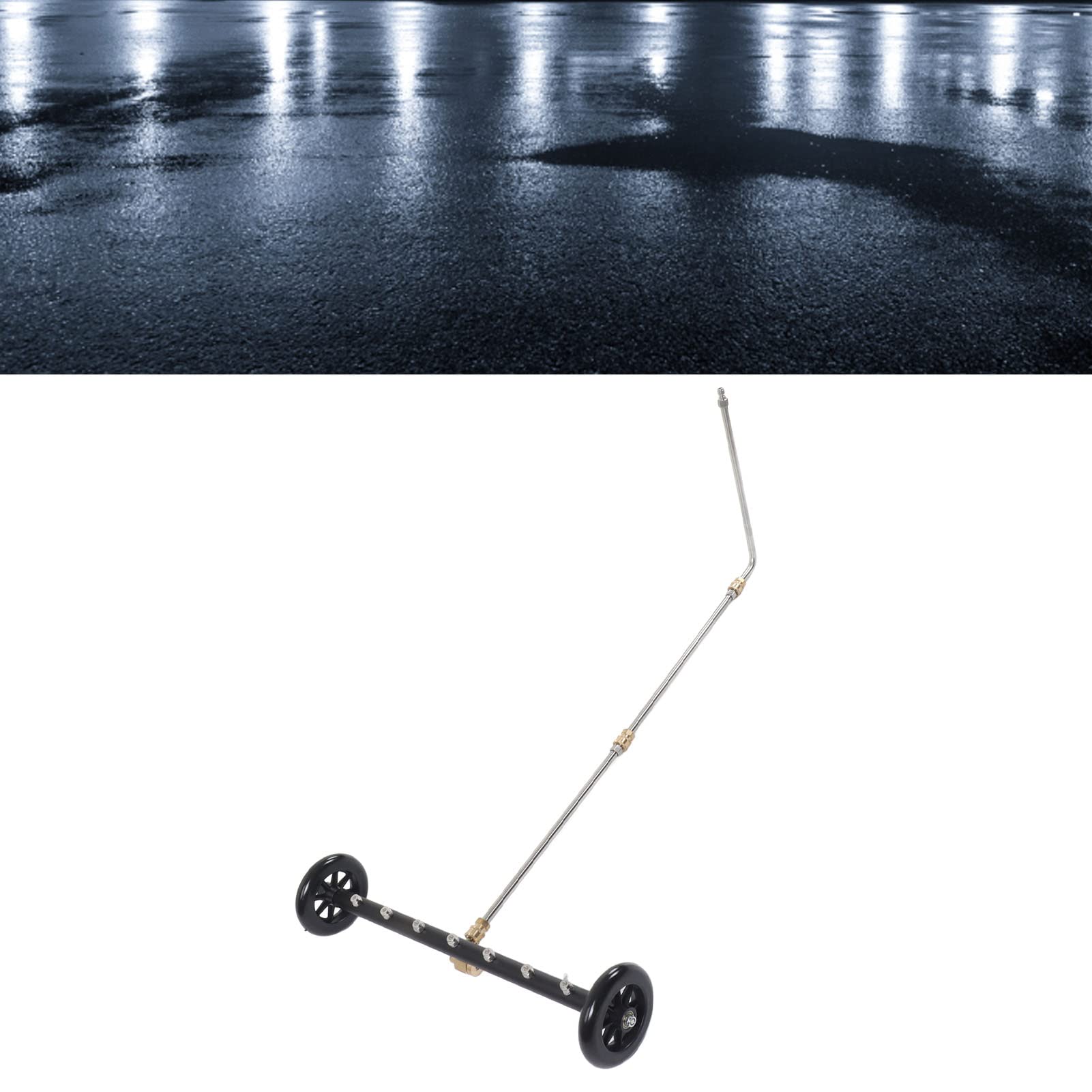 Limpiador de Chasis de Lavadora a Presión 4000 PSI 2 en 1 Limpiador de Superficies de Escoba de Agua Debajo del Automóvil con 3 Varillas de Extensión para Balcón y Patio