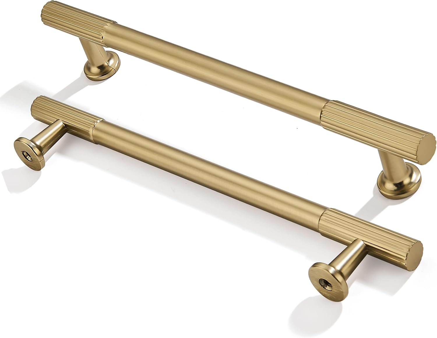 10-Pack 6 Inch Hole Center Brushed Brass Cabinet Pulls Solid Heavy Duty Cabinet Pull is Suitable for Drawers Dressers Handles Kitchens Bathroom cabinets