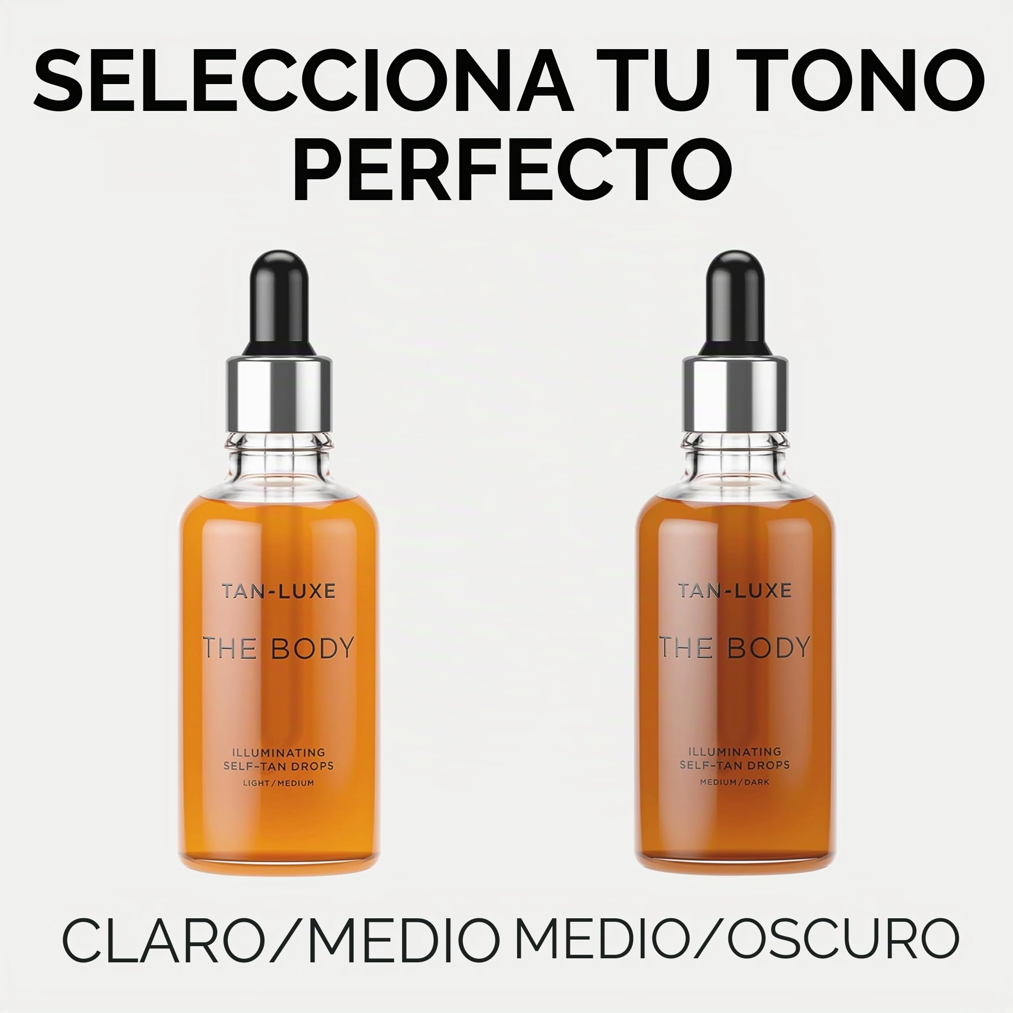 Tan Luxe THE BODY Gotas autobronceadoras, medio/oscuro (50 ml) Agregue gotas bronceadoras al cuidado de la piel para un bronceado corporal personalizado, libre de crueldad animal y vegano