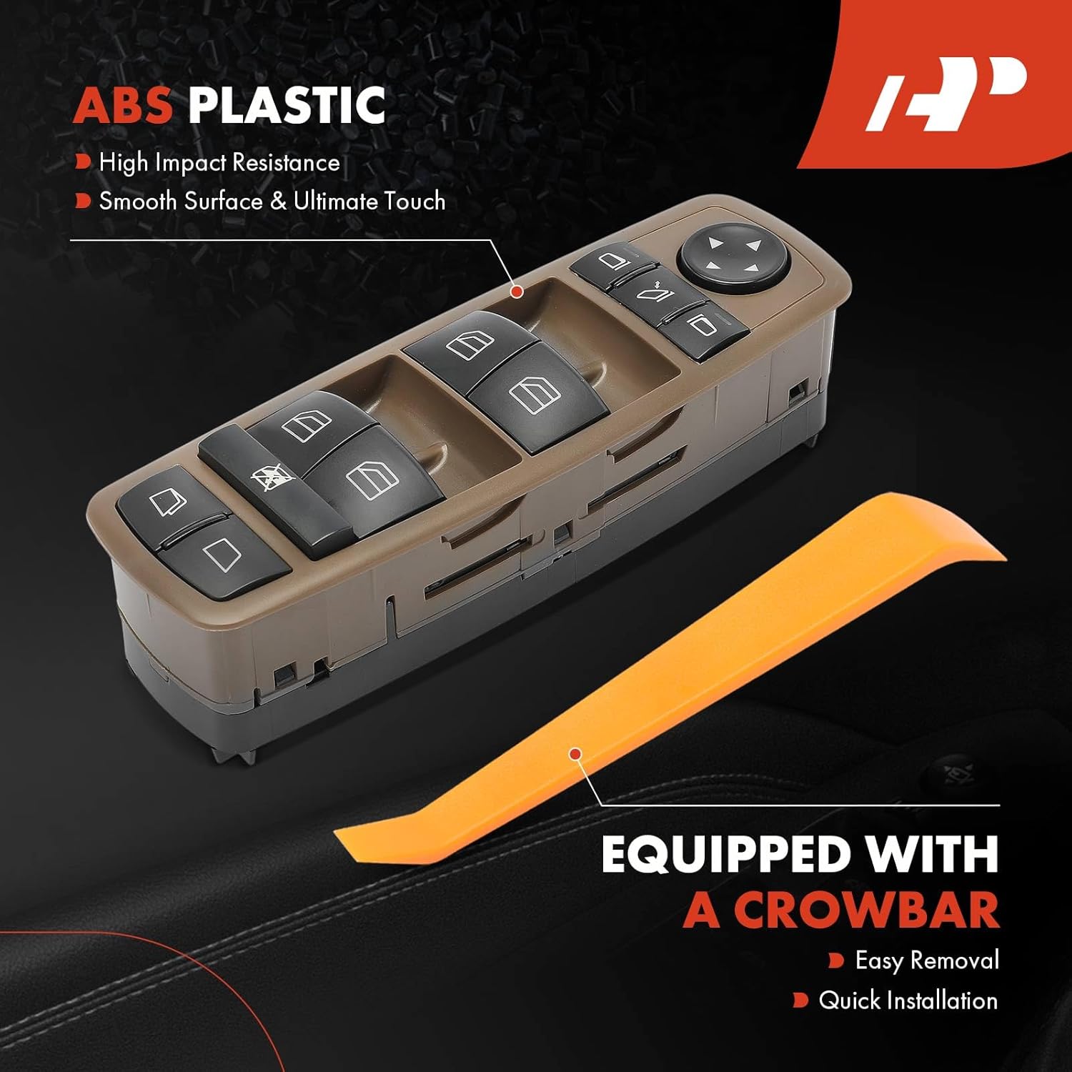 A-Premium Master Power Window Switch Compatible with Mercedes-Benz W164 W251 Series GL320, GL350, GL450, GL550, R320, R350, R500, R63 AMG, Front Left Driver Side, Replace# 2518300390