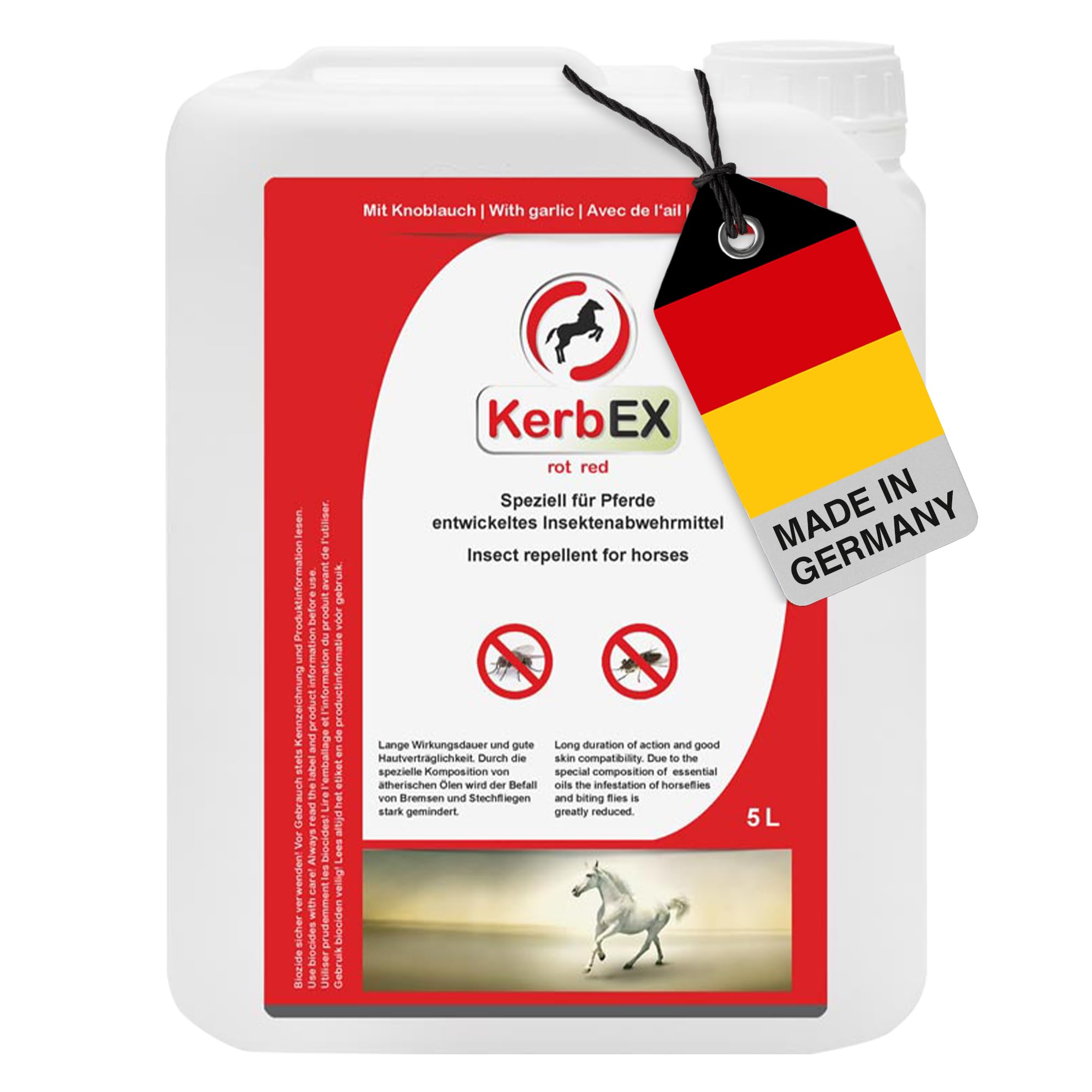 KerbEX rot 5 Liter Insektenabwehrmittel für Pferde gegen Bremsen Mücken Zecken