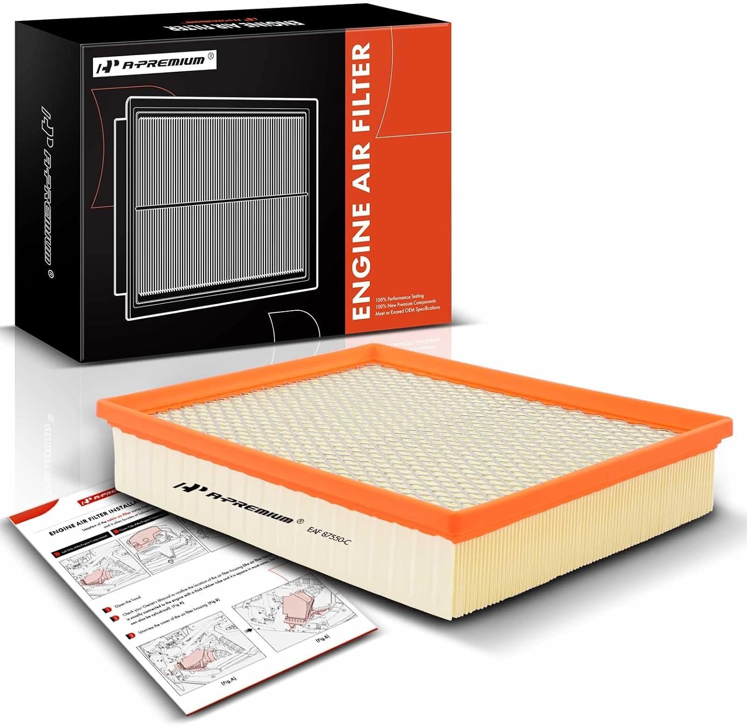 A-Premium Engine Air Filter Compatible with Selected Cadillac, Chevrolet & GMC Models - Silverado, Sierra, Avalanche, Suburban, Tahoe, Yukon, Escalade & More