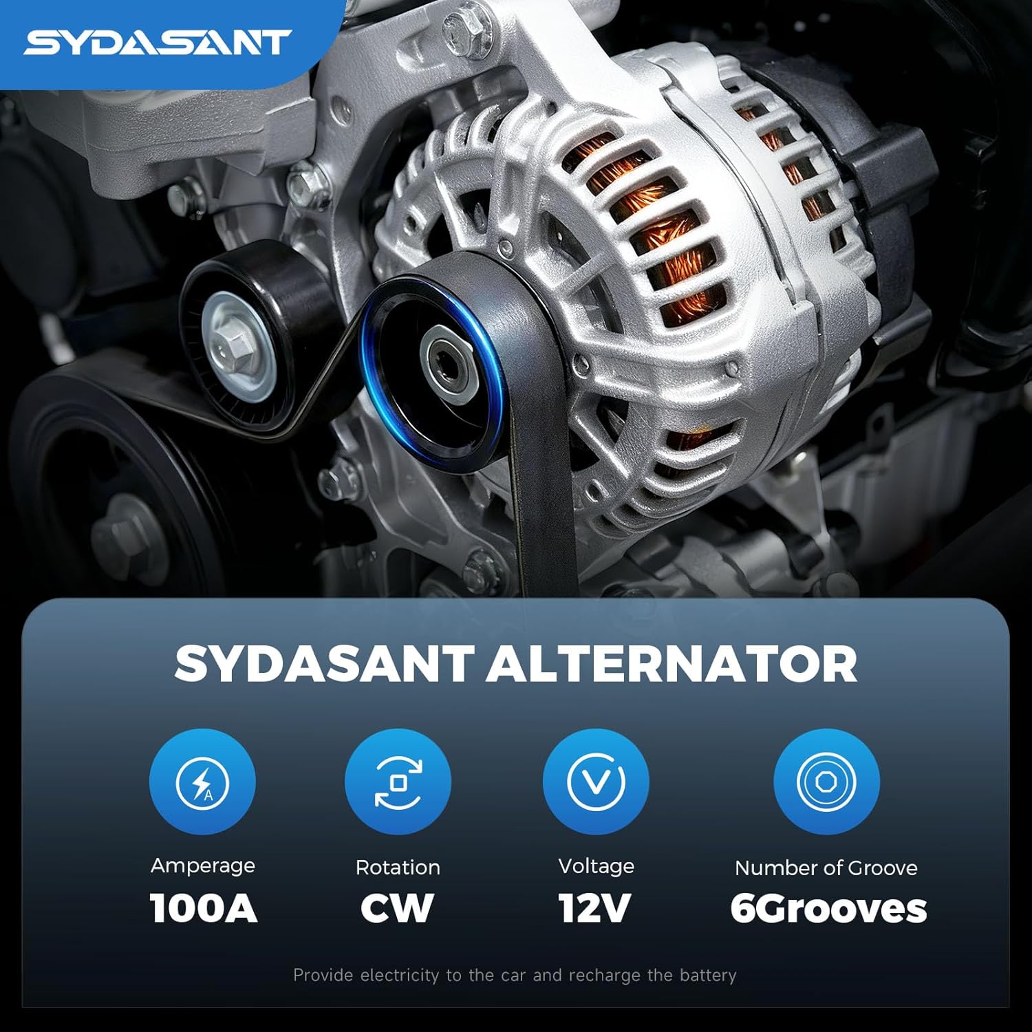 Alternator 11385N Replacement for 1.8L L4 Toyota Corolla 2009-2011, Matrix 09-10, Pontiac Vibe 09-10, Scion xD 08-14,11385, 12897, 270600T040, AL3370X