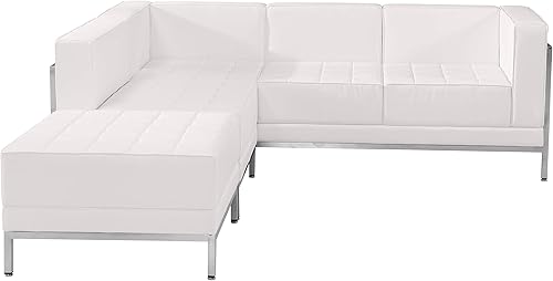Miniatura 2 de Flash Furniture HERCULES Imagination Series White LeatherSoft Configuración seccional, 3 piezas