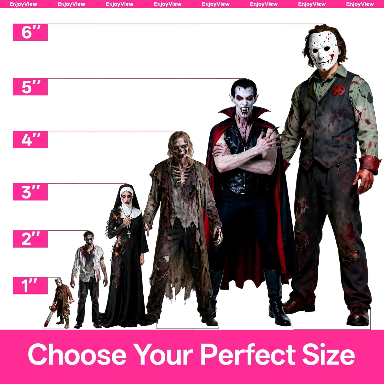 Halloween Decor, Life Size Cardboard Cutout, 6 ft Killer Standee, Scary Decorations for Party, Porch, Haunted House & Yard, Indoor & Outdoor Use, Easy Assembly, Sturdy Coroplast
