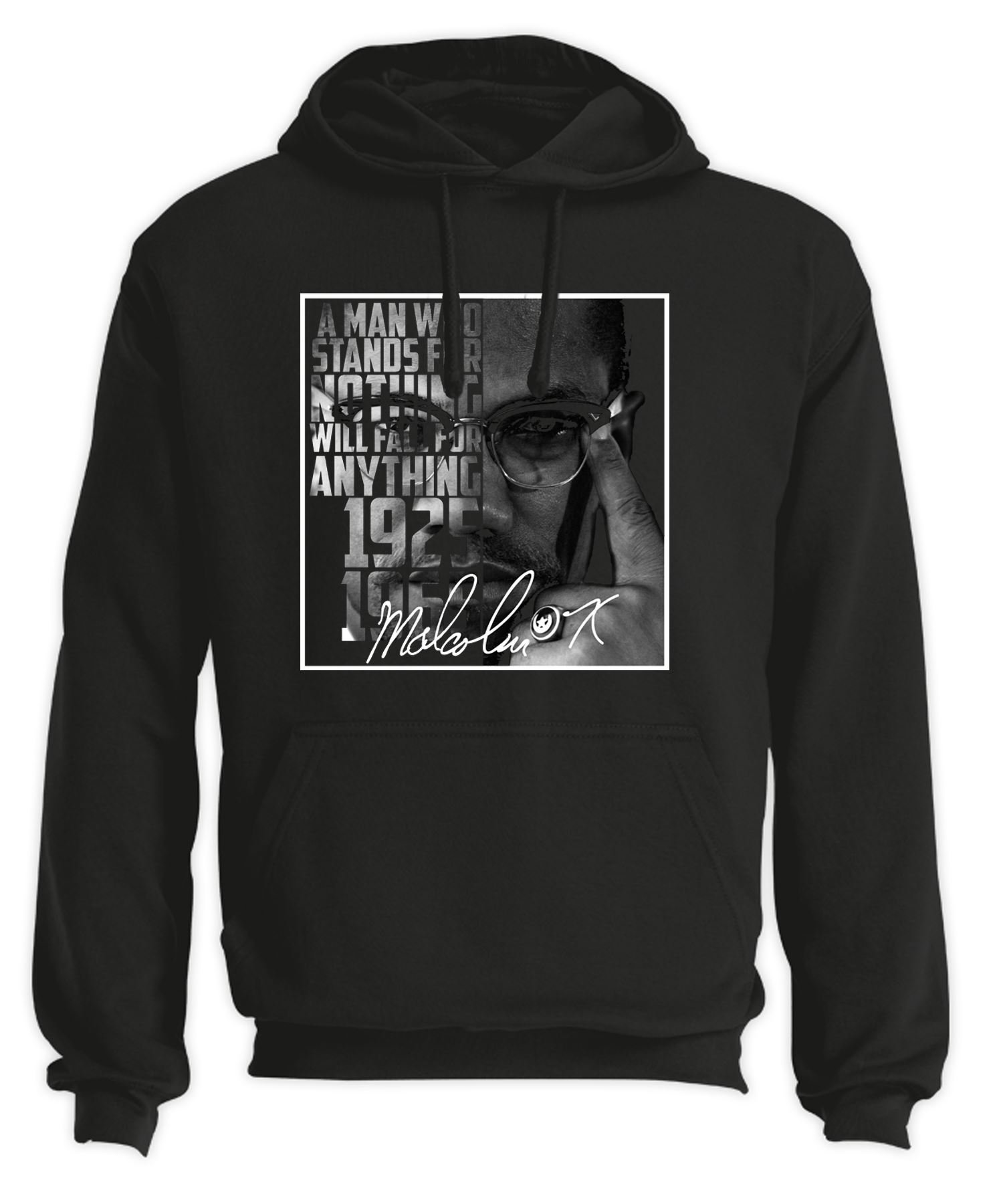 Tribal T-Shirts Mens Malcolm X Signature Hoody (XXL, Black)