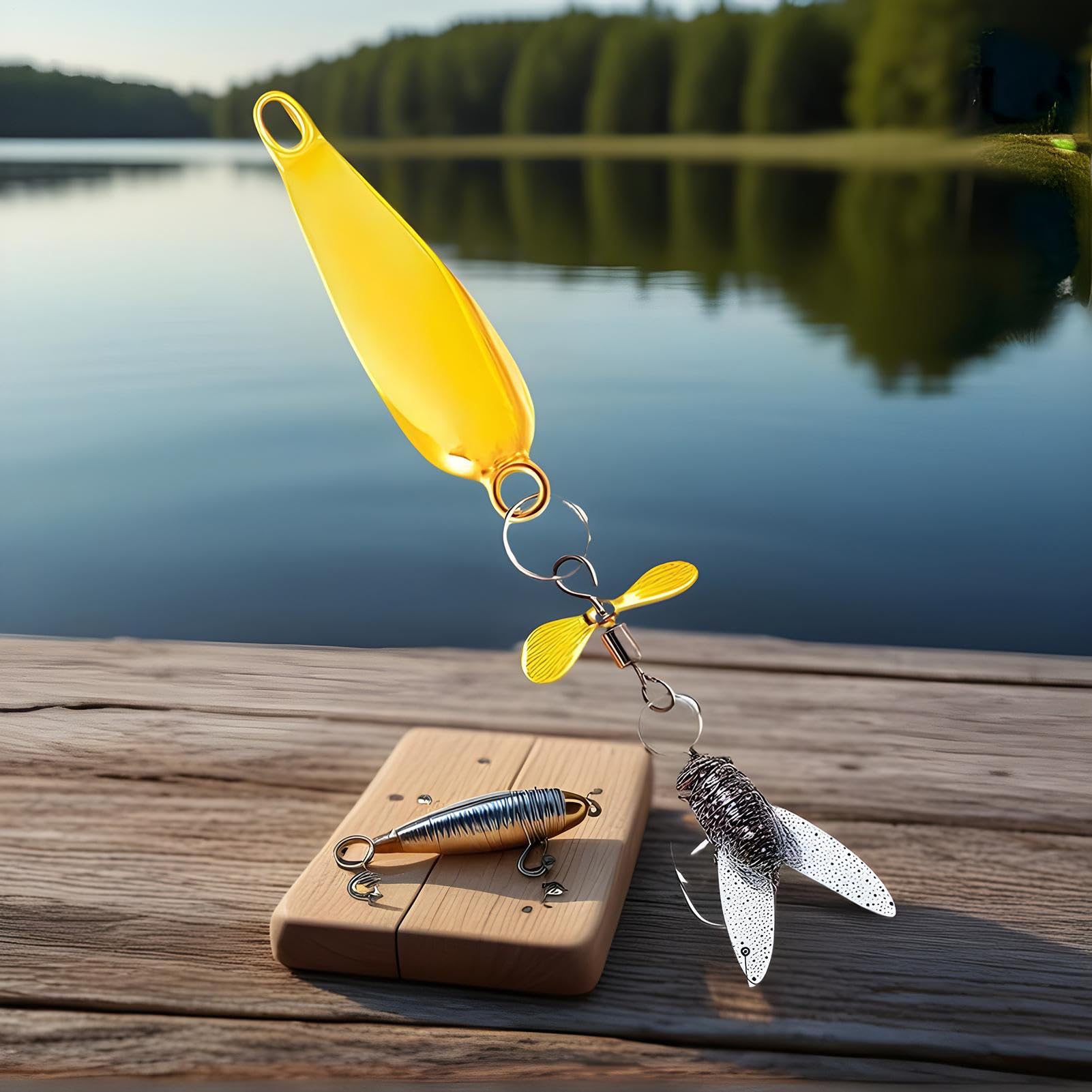 Esca Spinner Pesca | Kit Esca Spinner Metallo 5 Pezzi per trota luccio persico, esca riflettente per trota lago Shad Bass fiume luccio lucioperca Crappie salmone