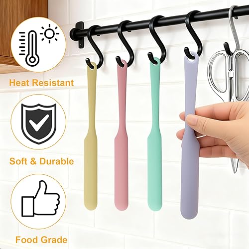 Miniatura 6 de Palksky Juego de tazas de silicona para derretir chocolate con 4 tazas medidoras de silicona (8.5 fl oz y 11.8 fl oz) y 4 espátulas resistentes al