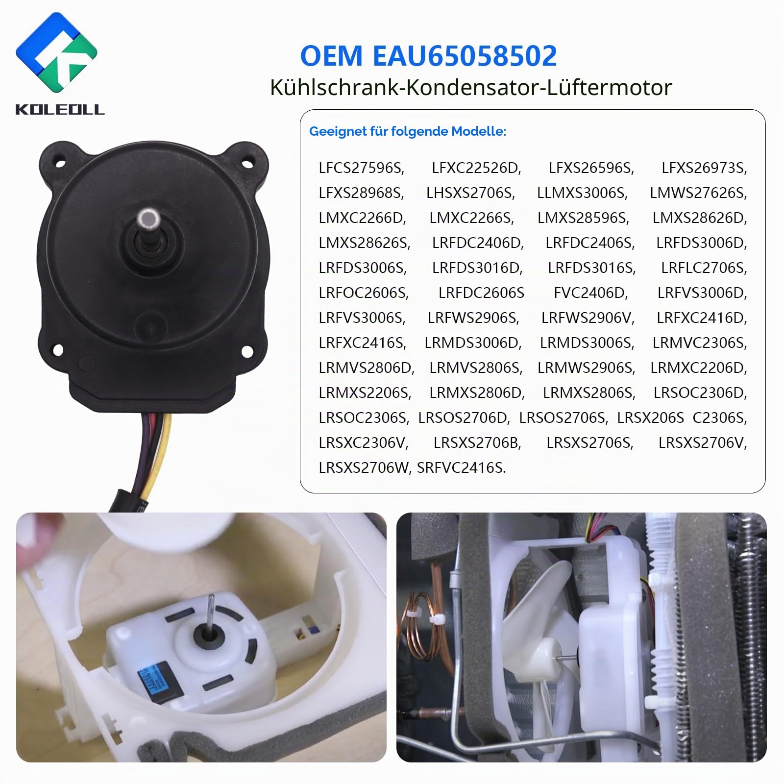 OEM EAU65058502 EAU64843805 RFD3410A102A EAU65058501 RFD3410A101A Kühlschrank-Kondensator-Motor passend für LG ersetzt AP7178309 PS16662422 EAP166622 422 g | EAU65058501 RFD3410A101A passend für LG ersetzt AP7178309 PS16662422 EAP16662422