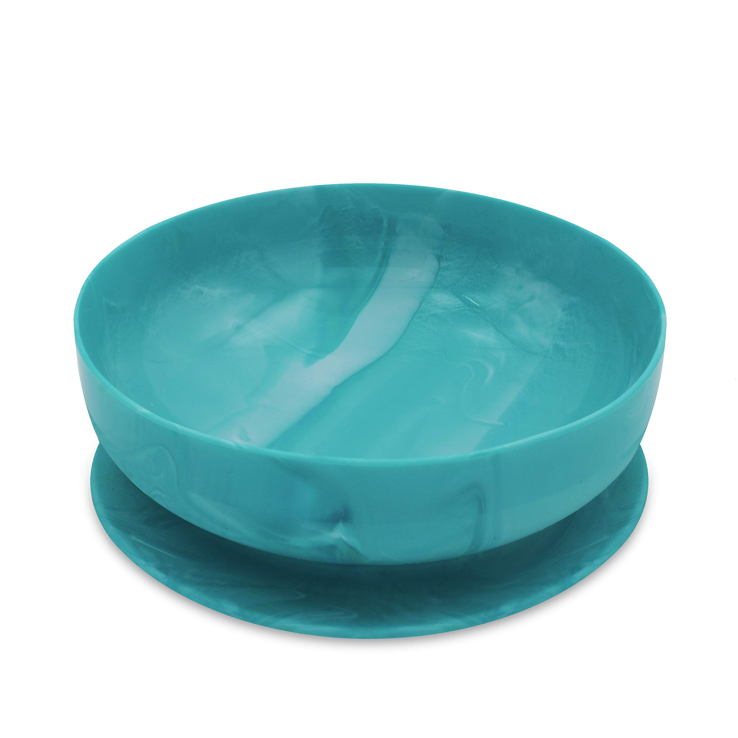 ChooMee Baby Suction Bowl | Powerful Suction Grip with Firm Bowl | Platinum Silicone, BPA Free | Large, 1 CT, Aqua