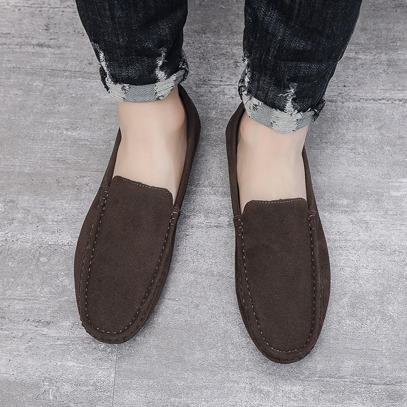 Loafers for Men Round Toe Faux Leather Loafer Shoes Flat Heel Slip Resistant Flexible Prom Fashion Slip-on4