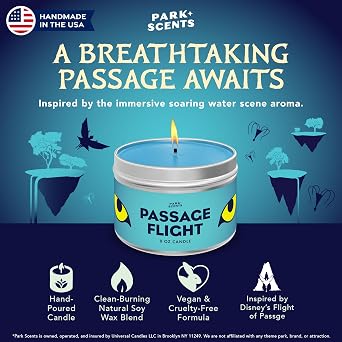 Park Scents Passage Flight Candle - Super Accurate Smell of the Ocean Scene in Flight of Passage Ride - Soy Blend Vegan and Cruelty Free - Handmade in the USA | 8 oz. tin