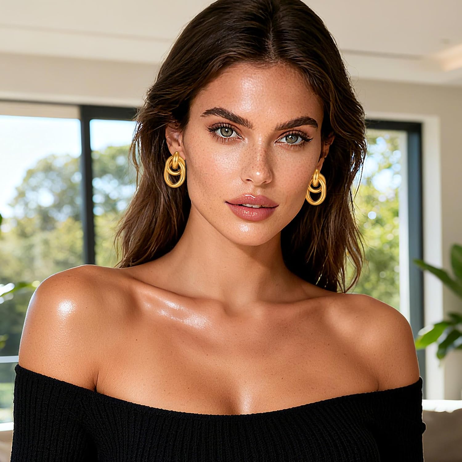 Clip on Earrings for Women 14K Gold Plated Geometric Knot Non Pierced Ear Clips Lightweight Trendy Hypoallergenic No Piercing Jewelry Gifts - Image 4