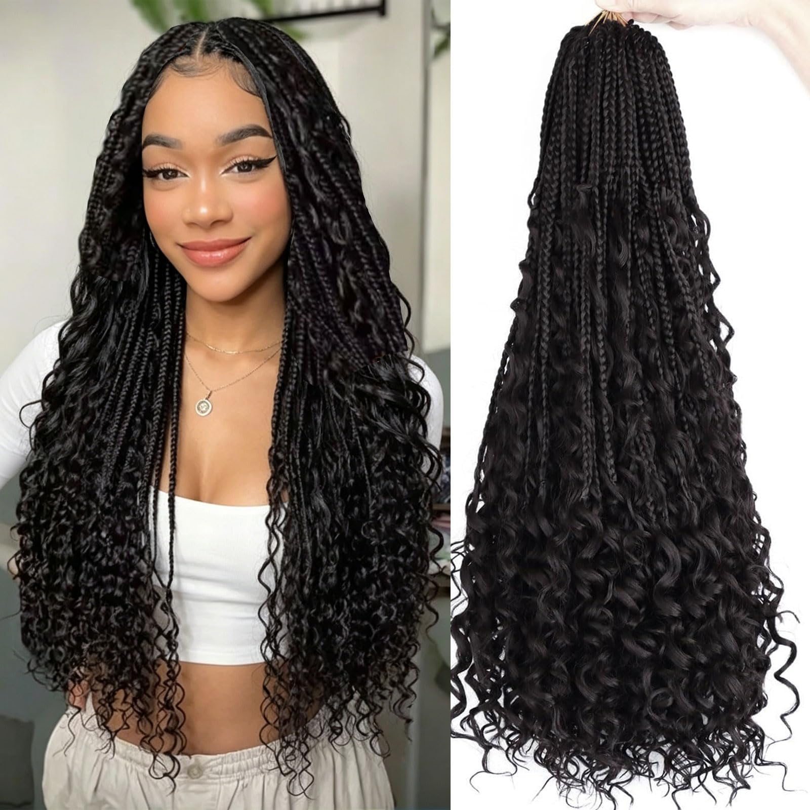 Amazon.com : LMZIM 24 Inch Boho Box Braids Crochet Hair 8 Packs