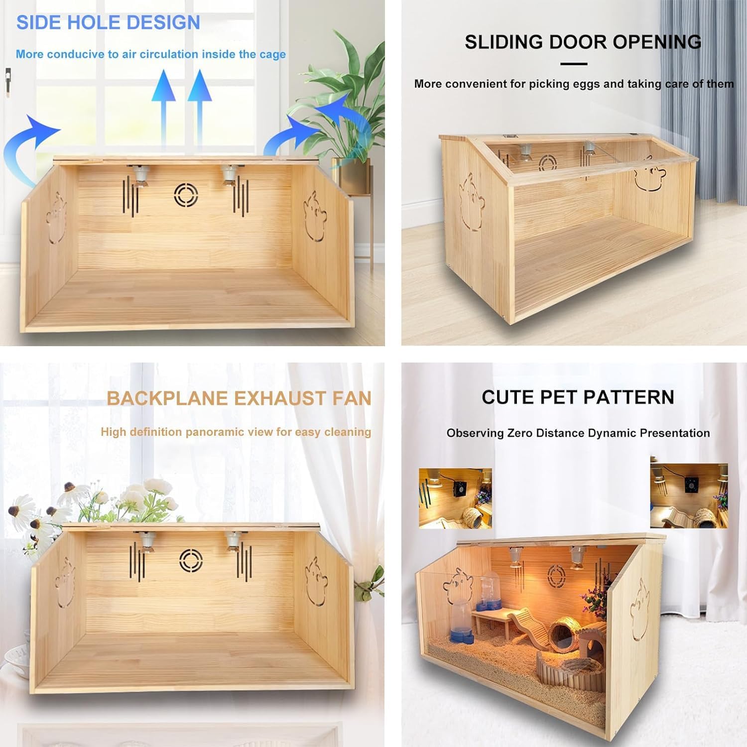 Gabbia Per Criceti Habitat Con Parco Giochi Superiore Apribile Per Conigli, Porcellini D'india e Animali Domestici Di Grandi Dimensioni (Size:80x40x40cm)