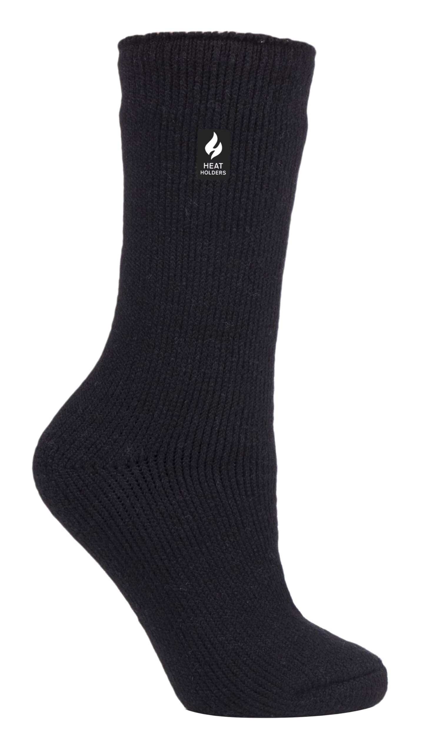 Heat Holders Women's Black Original Thermal Socks Size 4-8 Uk, 37-42 Eur (Black)